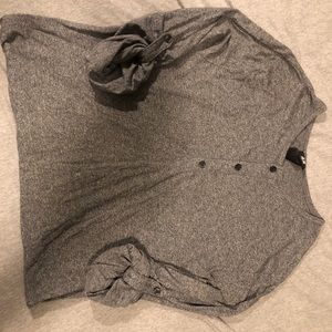 H & M quarter button long sleeve shirt grey